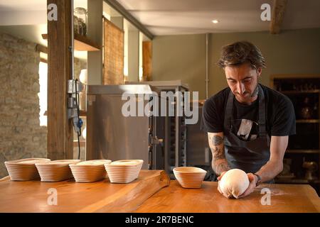 artisan baker at work Stock Photo
