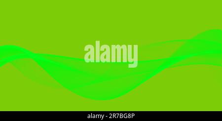 designed green wave on a large surface Stock Photo
