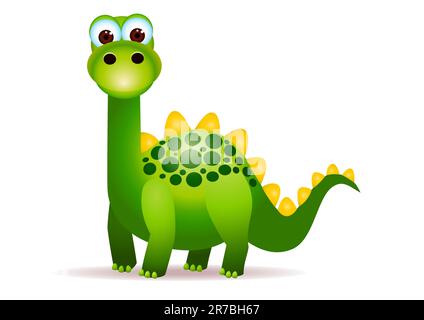 Vector illustration of Cute dinosaur cartoon Stock Vector