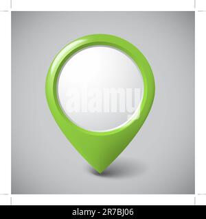 Round 3D pointer with place for your content - green version (check my portfolio for more) Stock Vector