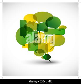Big green speech bubble made from small bubbles Stock Vector