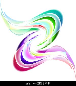Color abstract wavy lines on white background Stock Vector
