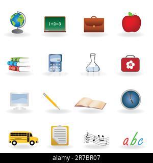 Back to school icon set Stock Vector