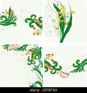 Set of floral backgrounds Stock Vector