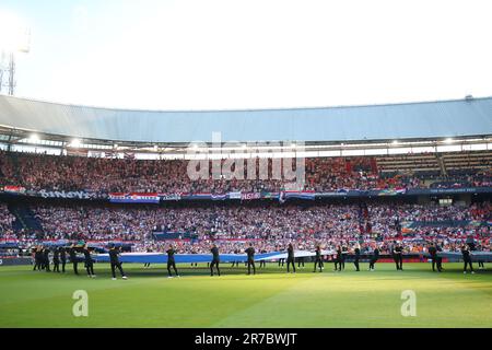 Rotterdam, Netherlands. 14th June, 2023. General view inside the stadium prior to the UEFA Nations League 2022/23 semifinal match between Netherlands and Croatia at De Kuip on June 14, 2023 in Rotterdam, Netherlands. Photo: Luka Stanzl/PIXSELL Credit: Pixsell/Alamy Live News Stock Photo