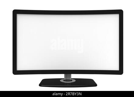 Curved tv screen, isolated on white background Stock Photo