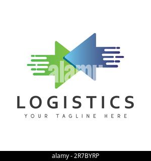 Fast Delivery Logistics Logo Design Fast Arrow Logotype Stock Vector