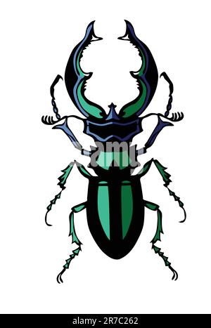 vector silhouette of the bug on white background Stock Vector