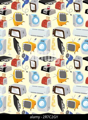 cartoon Home Appliances icon Stock Vector