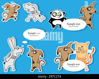 Vector set with different cartoon situations Stock Vector