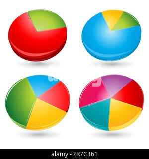illustration of pie chart on white background Stock Vector