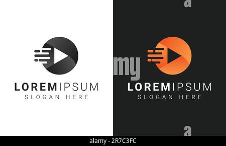 Cinema Reel Play Button Camera Logo Design Theater Logo Type Movie Play Stock Vector
