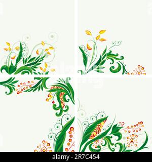 Set of floral backgrounds Stock Vector