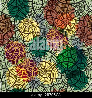 vector seamless  pattern with sea shells, clipping mask, eps10 Stock Vector