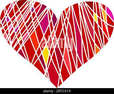 heart from many pieces on white background Stock Vector