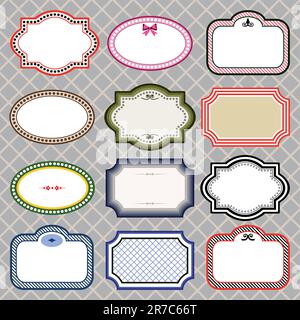 Frames collection with space for your text, colorful variations, full scalable vector graphic for easy editing and color change. Stock Vector
