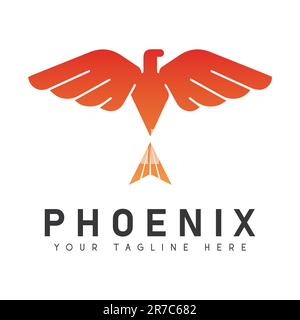 Phoenix Logo Design Wing Bird Logotype Stock Vector