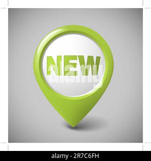 Round 3D pointer for a new item - green color (check my portfolio for more versions) Stock Vector