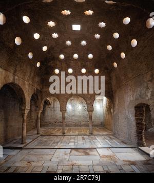 Warm Room of El Bañuelo Islamic bathhouse - Granada, Andalusia, Spain Stock Photo
