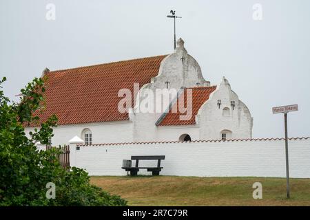 White lime church in Mandø Stock Photo