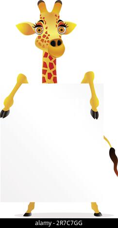Giraffe cartoon and blank sign Stock Vector Image & Art - Alamy
