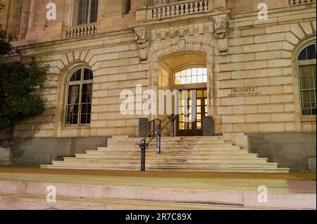 WASHINGTON D.C., USA - CIRCA APRIL, 2011: entrance of the Russell Senate Office Building, the oldest of the United States Senate office buildings Stock Photo