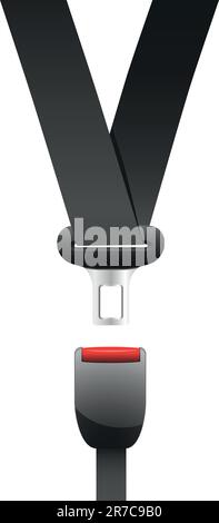 vector illustration of a seat belt used in cars Stock Vector