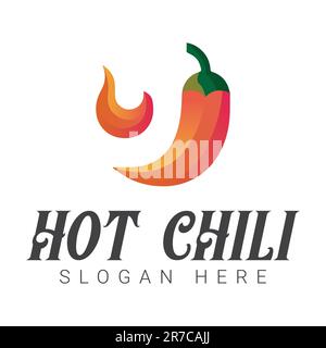 Hot Chili Logo Design Green Chili Logotype Fire Hot Stock Vector