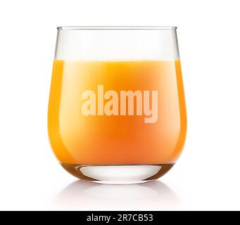 One glass of orange juice, isolated on white background Stock Photo