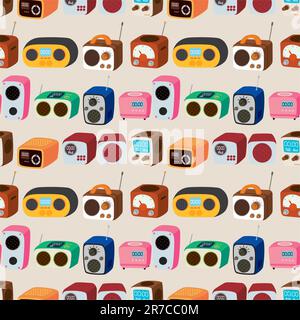 seamless radio pattern Stock Vector