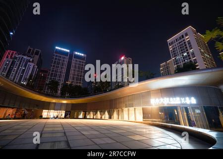 SHENZHEN, CHINA - 27 NOVEMBER, 2019: view from One Avenue shopping centre in Shenzhen downtown in the night. Stock Photo