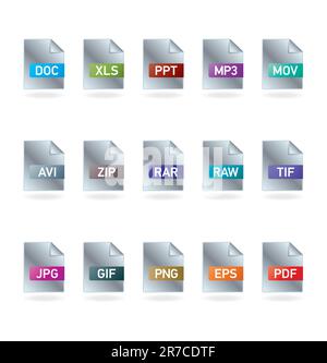 Professional icons for website or presentation;Vector File Formats Icon Set; Computer Icon Set; easy to edit Stock Vector