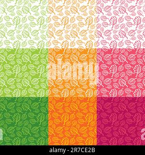 Seamless pattern from leaves of different colors Stock Vector