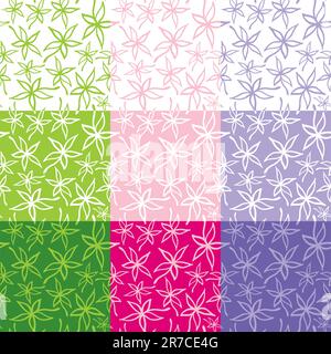 Seamless pattern from leaves of different colors Stock Vector