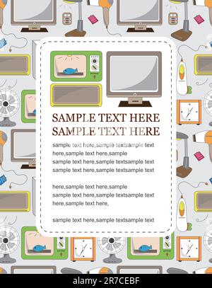 cartoon home appliance seamless pattern Stock Vector
