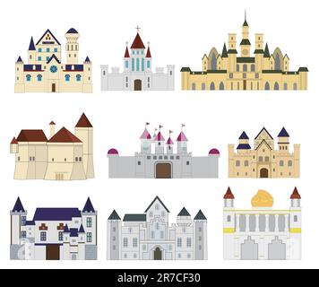 cartoon Fairy tale castle icon Stock Vector