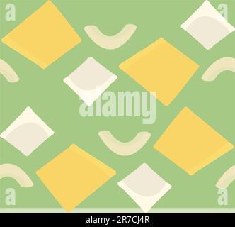 Seamless pattern of ravioli and elbow noodles Stock Vector