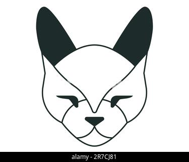 fox muzzle black icon. flat vector illustration. Stock Vector