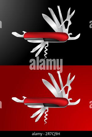 Swiss Army Knife Vector Illustration Stock Vector