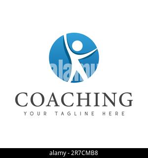 Coaching Logo Design Life Coach Human Icon Training Career Consultation Stock Vector
