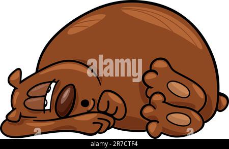 cartoon illustration of Sleepy bear Stock Vector