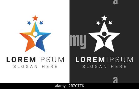 Dream Star Reaching Dream Logo Human Abstract Icon Success Life Coaching Stock Vector