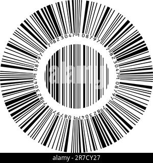 Abstract circular bar code. Illustration on white background Stock Vector