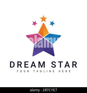 Dream Star Reaching Dream Logo Human Abstract Icon Success Life Coaching Stock Vector