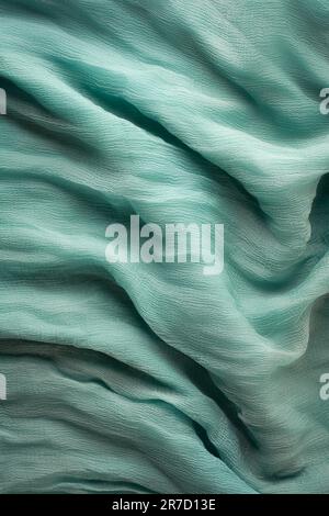 surface of fabric background texture, teal abstract pattern of shawl, soft and cozy in full frame, wallpaper or backdrop of cloth for graphic Stock Photo