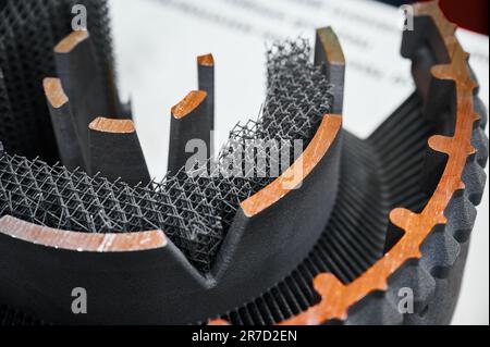 Complicated detail made with metal powder 3d printing Stock Photo