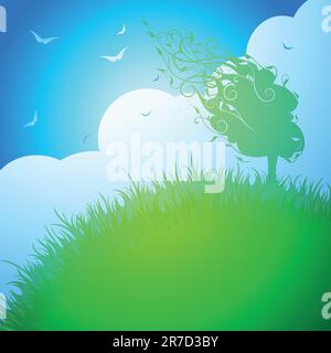 background landscape, this illustration may be useful as designer work Stock Vector