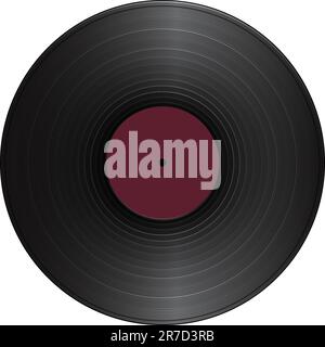 Vinyl Long Play Record with blank label isolated on white Stock Vector