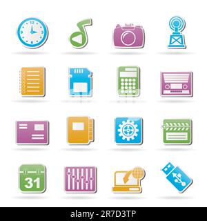 Phone Performance, Internet and Office Icons - Vector Icon Set Stock Vector