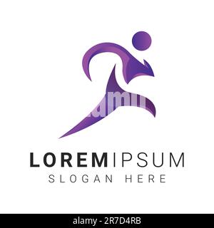 Sports Life Coaching Logo Design Running Throwing Human Abstract Icon Human Shape Stock Vector